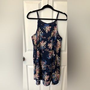 L Navy Blue Floral Dress